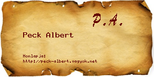 Peck Albert névjegykártya