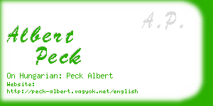 albert peck business card